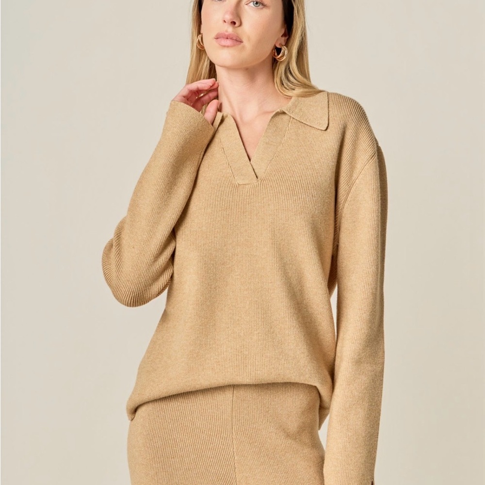 English Factory Camel Wide-Leg Pants - Picture 13 of 13